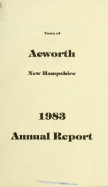 Reports of the officers of the Town of Acworth 1983_cover