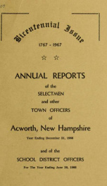 Reports of the officers of the Town of Acworth 1966_cover