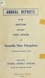 Reports of the officers of the Town of Acworth 1965_cover