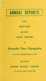 Reports of the officers of the Town of Acworth 1964_cover