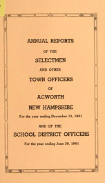 Reports of the officers of the Town of Acworth 1961_cover