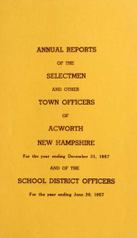 Reports of the officers of the Town of Acworth 1957_cover