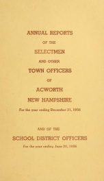 Reports of the officers of the Town of Acworth 1956_cover