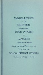 Reports of the officers of the Town of Acworth 1954_cover