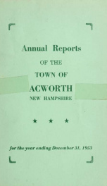 Reports of the officers of the Town of Acworth 1953_cover