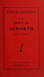 Reports of the officers of the Town of Acworth 1952_cover