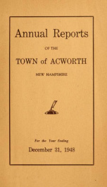 Reports of the officers of the Town of Acworth 1948_cover