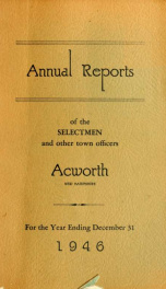 Reports of the officers of the Town of Acworth 1946_cover