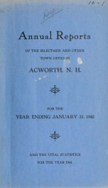 Reports of the officers of the Town of Acworth 1942_cover