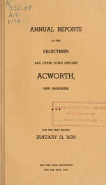 Reports of the officers of the Town of Acworth 1939_cover