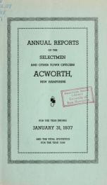 Reports of the officers of the Town of Acworth 1937_cover