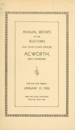 Reports of the officers of the Town of Acworth 1936_cover