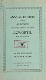 Reports of the officers of the Town of Acworth 1935_cover