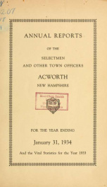 Reports of the officers of the Town of Acworth 1934_cover