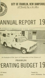 Annual reports of the selectmen, and superintending school committee of the Town of Franklin 1972_cover