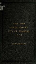 Annual reports of the selectmen, and superintending school committee of the Town of Franklin 1937_cover