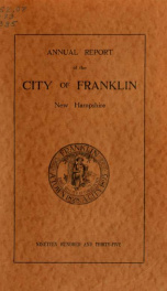 Annual reports of the selectmen, and superintending school committee of the Town of Franklin 1935_cover