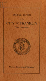 Annual reports of the selectmen, and superintending school committee of the Town of Franklin 1932_cover