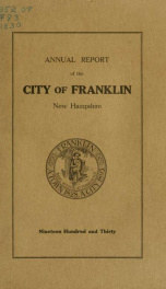 Annual reports of the selectmen, and superintending school committee of the Town of Franklin 1930_cover