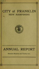 Annual reports of the selectmen, and superintending school committee of the Town of Franklin 1922_cover