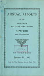 Reports of the officers of the Town of Acworth 1932_cover