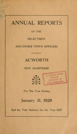 Reports of the officers of the Town of Acworth 1928_cover