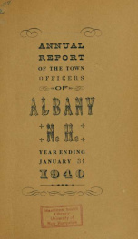 Annual report of the officers of the Town of Albany for the fiscal year ending . 1940_cover