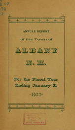 Annual report of the officers of the Town of Albany for the fiscal year ending . 1937_cover