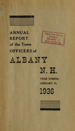 Annual report of the officers of the Town of Albany for the fiscal year ending . 1936_cover