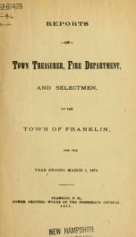 Annual reports of the selectmen, and superintending school committee of the Town of Franklin 1875_cover