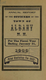 Annual report of the officers of the Town of Albany for the fiscal year ending . 1933_cover