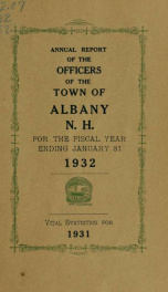 Annual report of the officers of the Town of Albany for the fiscal year ending . 1932_cover