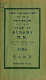 Annual report of the officers of the Town of Albany for the fiscal year ending . 1929_cover