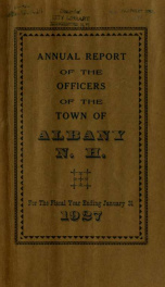 Annual report of the officers of the Town of Albany for the fiscal year ending . 1927_cover