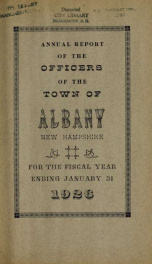 Annual report of the officers of the Town of Albany for the fiscal year ending . 1926_cover