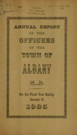 Annual report of the officers of the Town of Albany for the fiscal year ending . 1925_cover