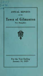 Report of the doings of the selectmen and treasurer of the Town of Gilmanton, for the year ending . 1929_cover