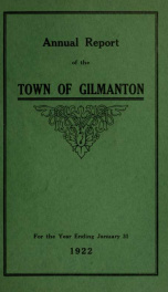 Report of the doings of the selectmen and treasurer of the Town of Gilmanton, for the year ending . 1922_cover