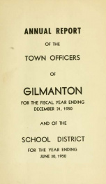 Report of the doings of the selectmen and treasurer of the Town of Gilmanton, for the year ending . 1950_cover