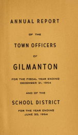 Report of the doings of the selectmen and treasurer of the Town of Gilmanton, for the year ending . 1954_cover