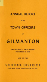 Report of the doings of the selectmen and treasurer of the Town of Gilmanton, for the year ending . 1961_cover