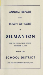 Report of the doings of the selectmen and treasurer of the Town of Gilmanton, for the year ending . 1962_cover