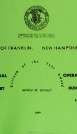 Annual reports of the selectmen, and superintending school committee of the Town of Franklin 1980_cover