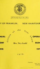 Annual reports of the selectmen, and superintending school committee of the Town of Franklin 1978_cover