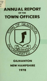 Report of the doings of the selectmen and treasurer of the Town of Gilmanton, for the year ending . 1978_cover