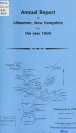 Report of the doings of the selectmen and treasurer of the Town of Gilmanton, for the year ending . 1988_cover