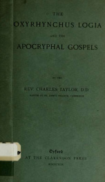 The Oxyrhynchus logia and the apocryphal gospels_cover