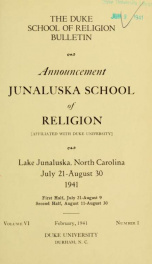 The Duke School of Religion bulletin [serial] 6(1-4), 1941-42_cover