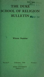 The Duke School of Religion bulletin [serial] 5(1-4), 1940-41_cover