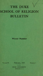 The Duke School of Religion bulletin [serial] 4(1-4), 1939_cover